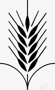 小麦穗食品谷物图标图标