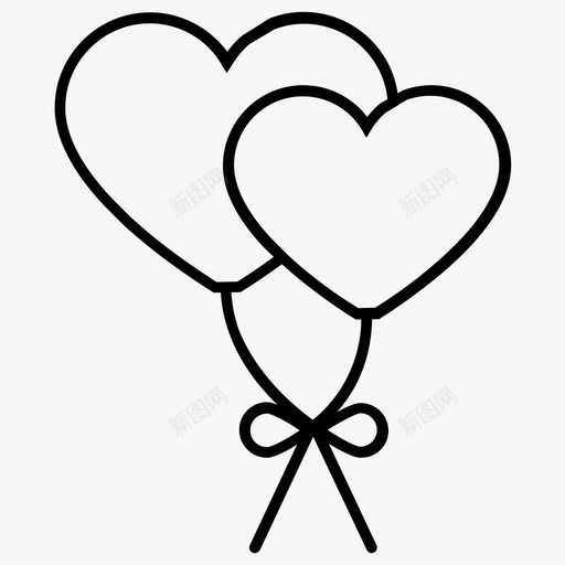 气球庆祝心图标svg_新图网 https://ixintu.com 中风 庆祝 情人节 气球 派对 浪漫 轮廓