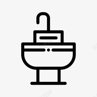 水槽浴室51线性图标图标