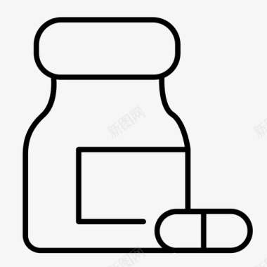 药丸瓶子胶囊图标图标