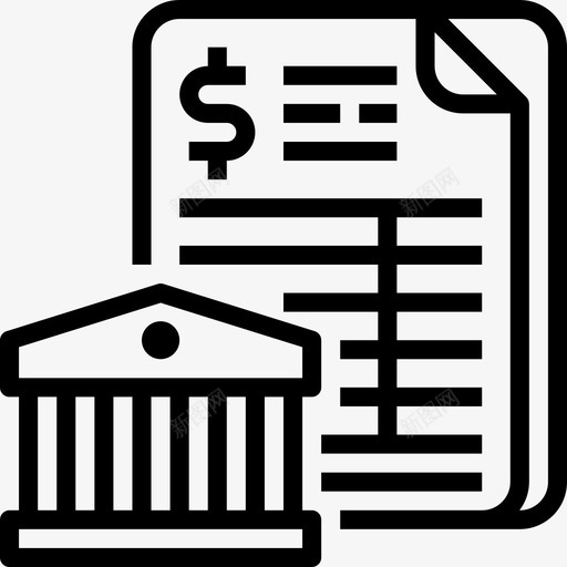 银行对账单会计和财务2线性图标svg_新图网 https://ixintu.com 会计 线性 财务 账单 银行