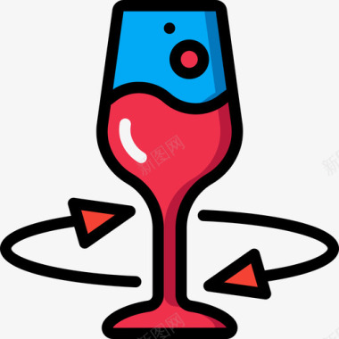 玻璃葡萄酒12线性颜色图标图标