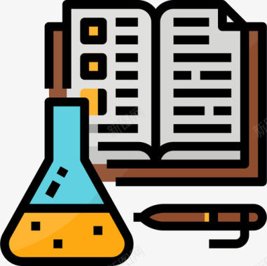 书籍科学107线性颜色图标图标