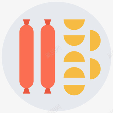 香肠97号餐厅平的图标图标