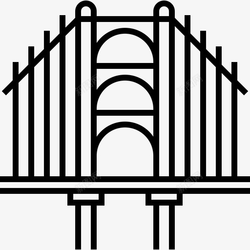 桥城市71直线图标svg_新图网 https://ixintu.com 城市 直线