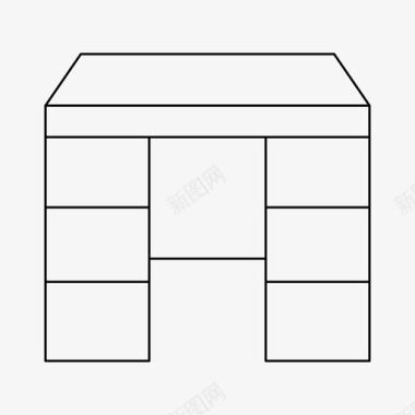 薄家具办公桌家具图标图标