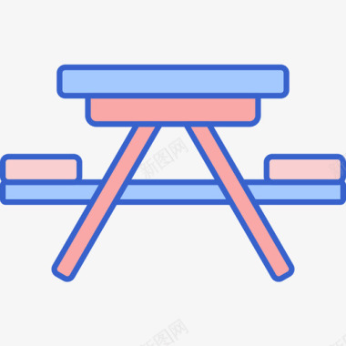 露营桌露营125线性颜色图标图标
