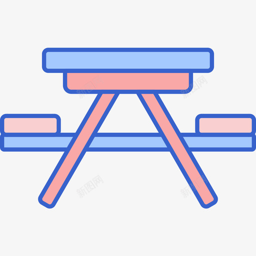 露营桌露营125线性颜色图标svg_新图网 https://ixintu.com 线性 露营 颜色