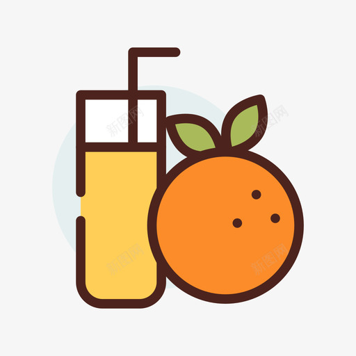 橙汁夏季118线形颜色图标svg_新图网 https://ixintu.com 夏季 橙汁 线形 颜色