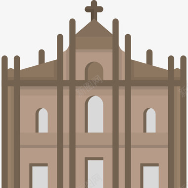 圣保罗大教堂21号地标平坦图标图标