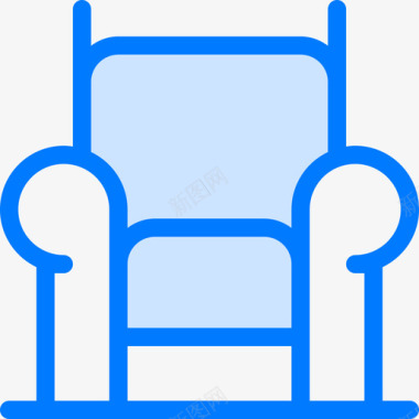 椅子中世纪36蓝色图标图标
