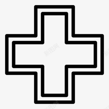健康十字架医院图标图标