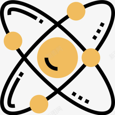 原子化学45黄色阴影图标图标