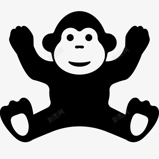 猴子动物动物园图标svg_新图网 https://ixintu.com 动物 动物园 猴子
