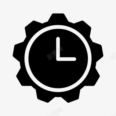 时间管理齿轮钟机构徽章图标图标