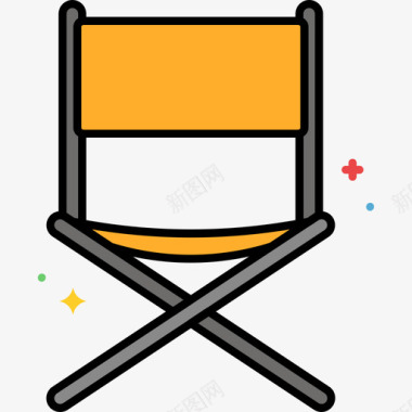 野营椅野营128线性颜色图标图标
