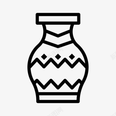 花瓶波西米亚风格18直纹图标图标