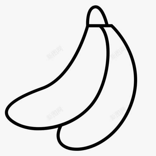 香蕉食品新鲜图标svg_新图网 https://ixintu.com 健康 新鲜 水果 食品 香蕉