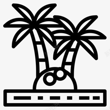 岛椰子棕榈图标图标