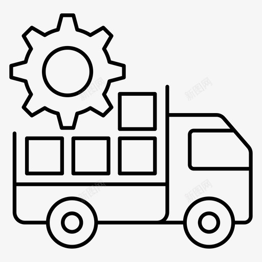 送货齿轮物流图标svg_新图网 https://ixintu.com 卡车 物流 物流配送 送货 齿轮