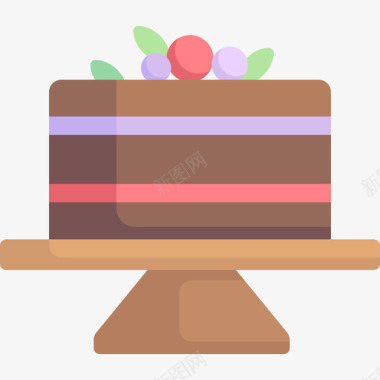 蛋糕娱乐66扁平图标图标
