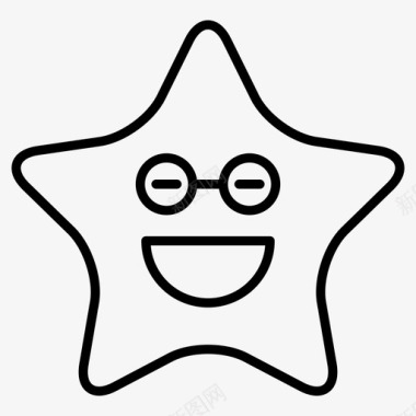 星星表情符号睡眠图标图标