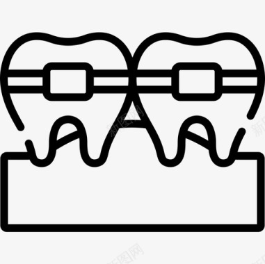 牙套牙医48线性图标图标