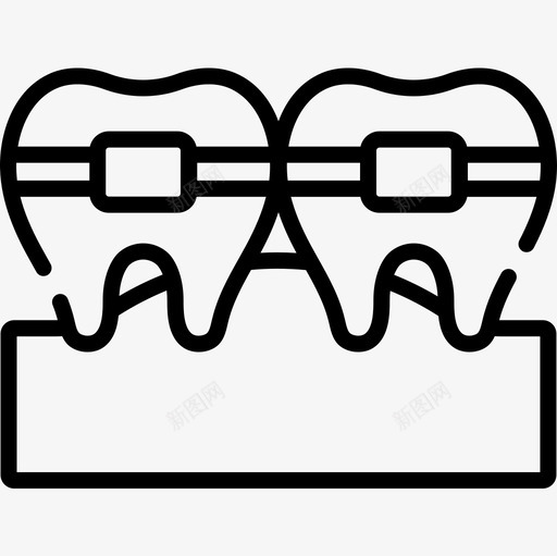 牙套牙医48线性图标svg_新图网 https://ixintu.com 牙医 牙套 线性