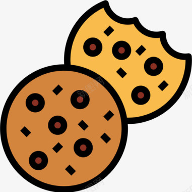 曲奇饼干面包房91原色图标图标