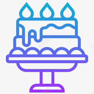 生日蛋糕派对84梯度图标图标