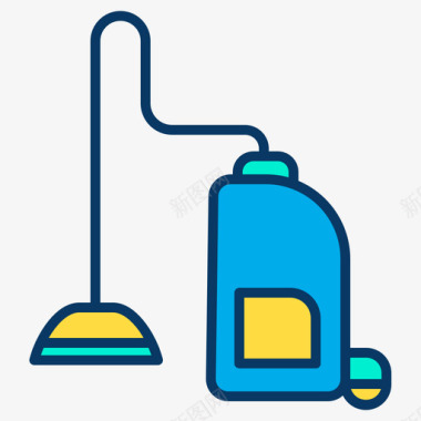吸尘器清洁93线性颜色图标图标