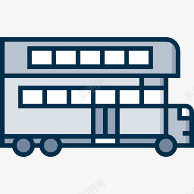 双层巴士城市72线颜色图标图标
