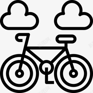自行车现代城市直线型图标图标
