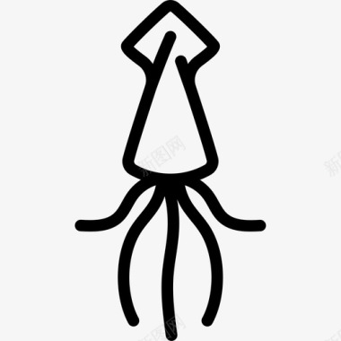 鱿鱼海鲜图标图标