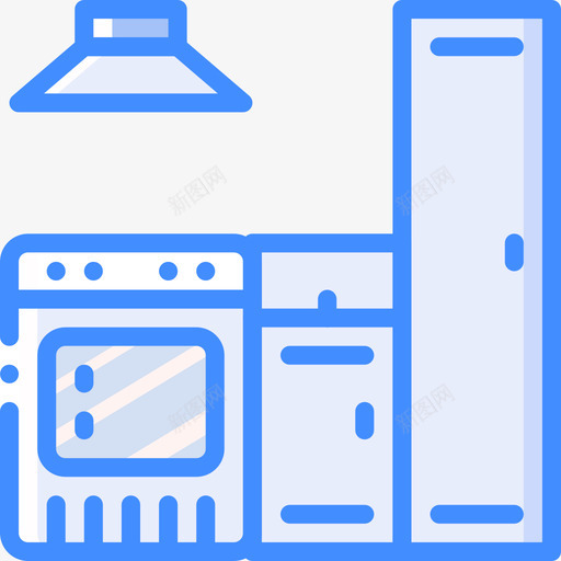 厨房室内24蓝色图标svg_新图网 https://ixintu.com 厨房 室内设计 蓝色