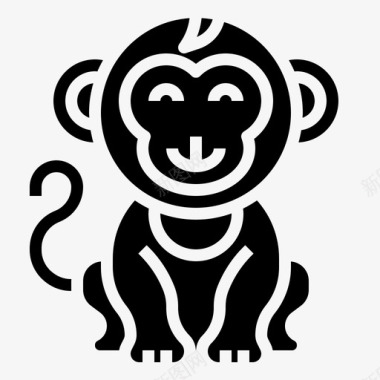猴子动物33填充图标图标