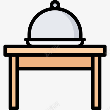 98号餐厅餐桌彩色图标图标
