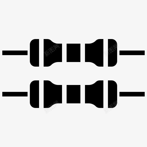 电阻器电子元件3填充图标svg_新图网 https://ixintu.com 填充 电子元件 电阻器