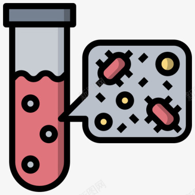 细菌实验室57线性颜色图标图标