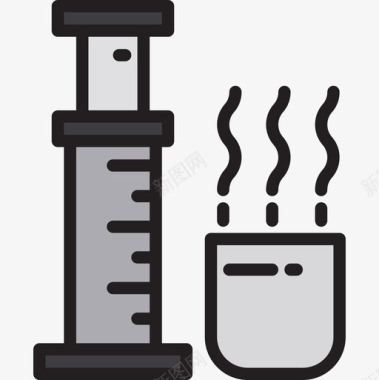 Aeropress厨房65线性颜色图标图标