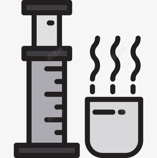 Aeropress厨房65线性颜色图标svg_新图网 https://ixintu.com Aeropress 厨房 线性 颜色