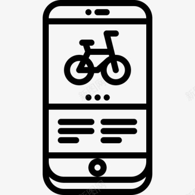智能手机自行车38线性图标图标