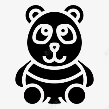熊猫动物33填充图标图标