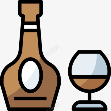 酒精饮料31线性颜色图标图标