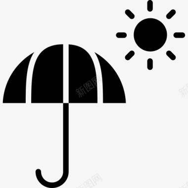 太阳伞夏季65实心图标图标