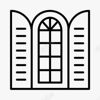 百叶窗装饰房屋图标图标