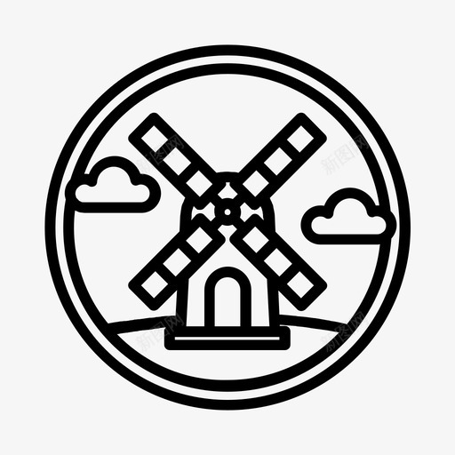 荷兰风车阿姆斯特丹农场图标svg_新图网 https://ixintu.com 农场 固体 场地 市地 标城 荷兰 阿姆斯特丹 风车