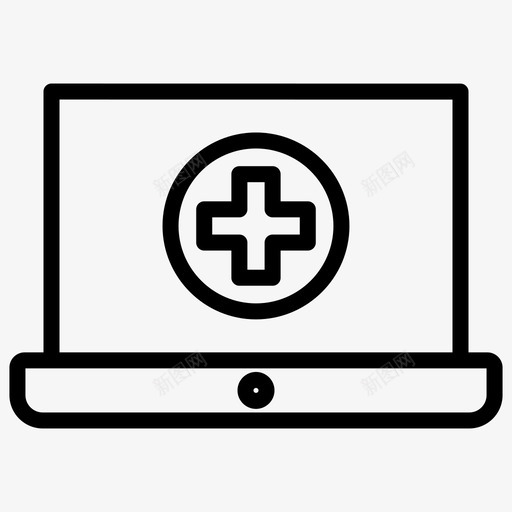 笔记本电脑文件医疗图标svg_新图网 https://ixintu.com 加粗 医疗 医疗网 文件 电脑 笔记本 粗线条 网站
