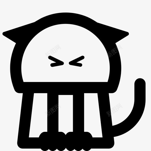 愤怒的猫动物表情符号图标svg_新图网 https://ixintu.com 动物 小猫 愤怒 符号 表情