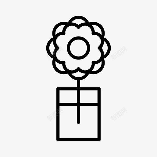 花瓶装饰花卉图标svg_新图网 https://ixintu.com 内饰 花卉 花瓶 装饰 造型